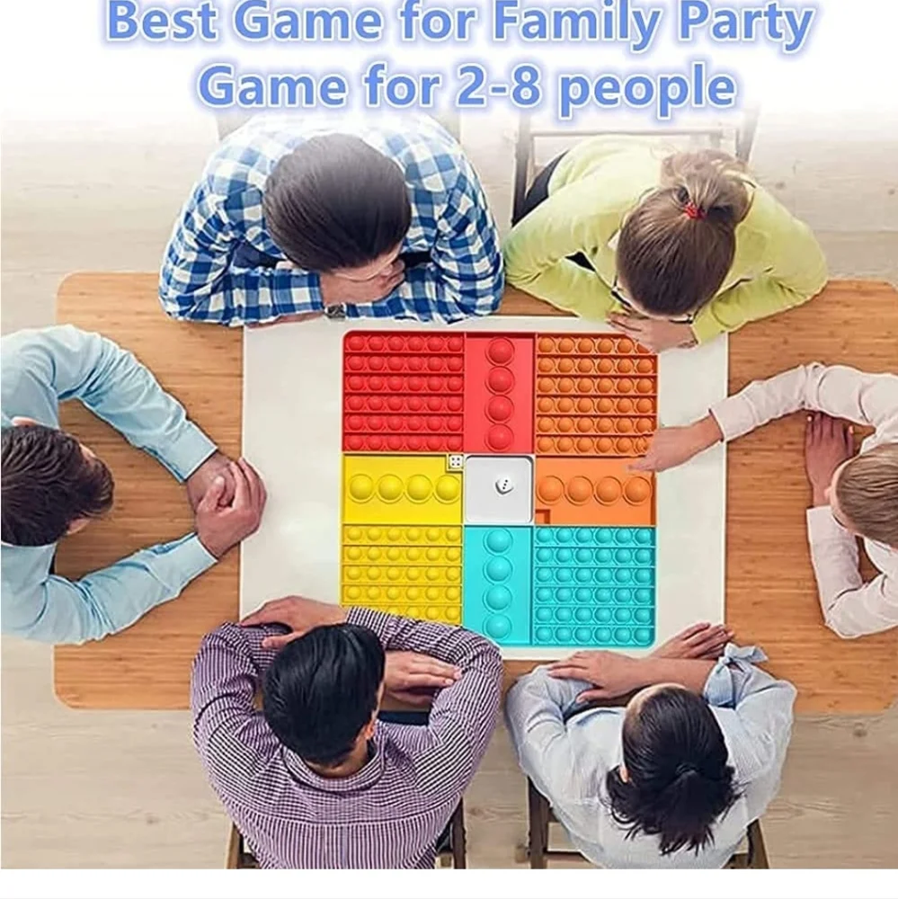 Big Size Push Pop on Game Fidget Toy, Large Rainbow Square Chess Board Bubble...
